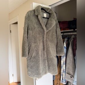 H&M Green-Gray Teddy Coat